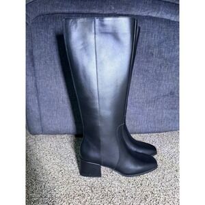 Blondo Flair Waterproof Knee High Boot Size 8.5 Black‎ Leather Equestrian NWB